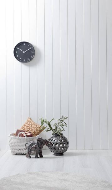  clock decor on wall in room - Photo, Image