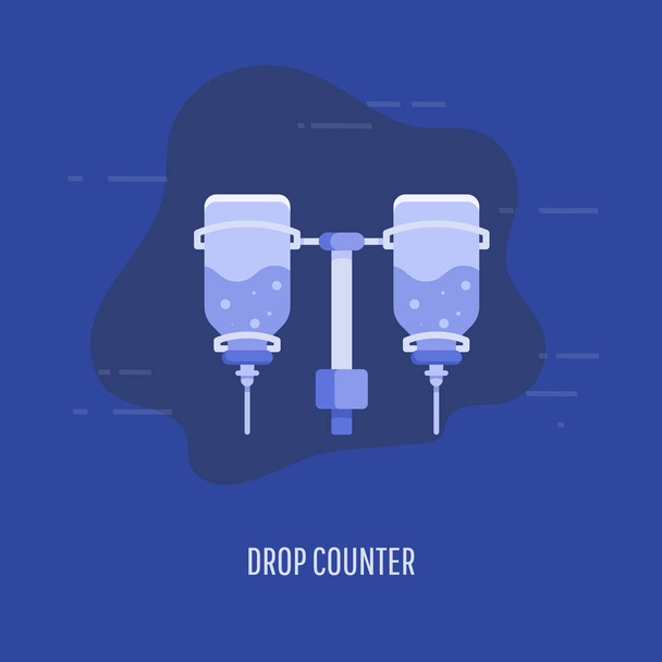 Medical drop counter in flat style. - Vector, Image