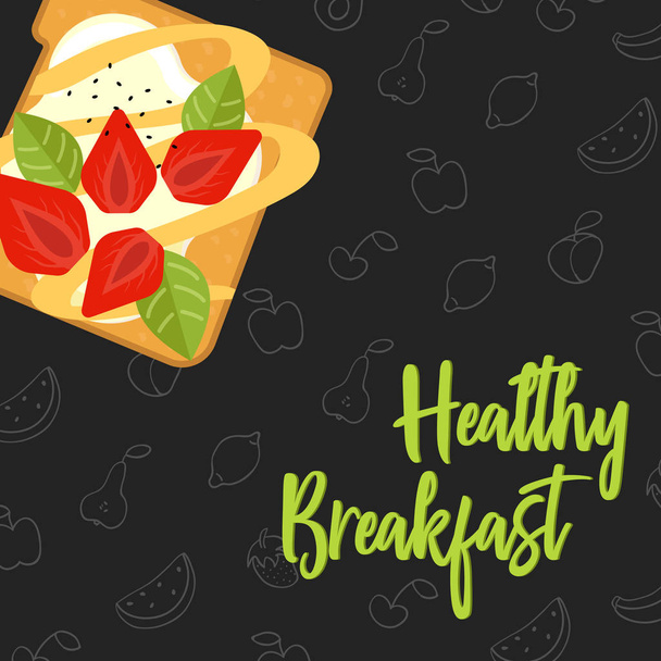Menu concept for restaurant and cafe. Breakfast menu template. Healthy breakfast menu template. - Διάνυσμα, εικόνα