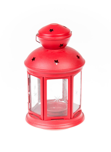 Red lantern isolated on white - Fotoğraf, Görsel