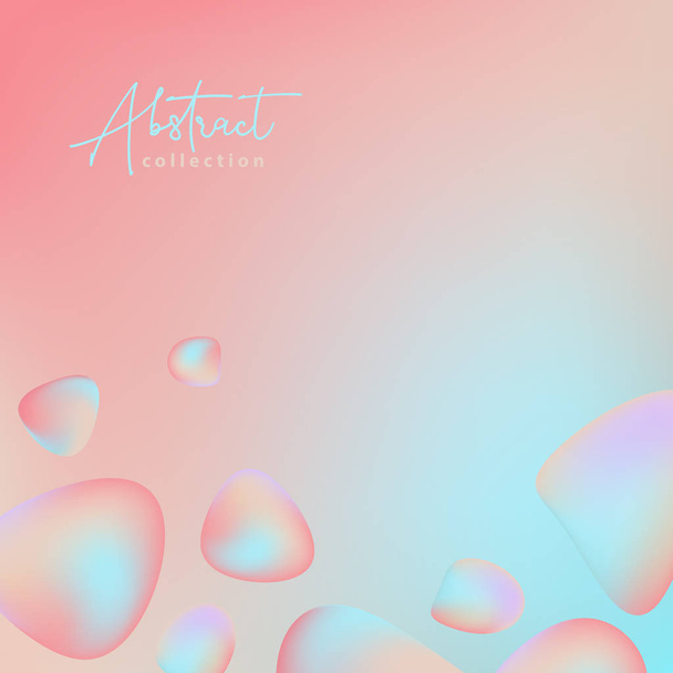 Abstracto pastel rosa, cian vector de fondo de moda con formas 3D gradiente fluido, colores líquidos. Elementos aislados de diseño de fluidos. Una lámpara de lava. Pantone 2019 colores
 - Vector, Imagen