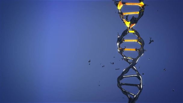 DNA-molekyyli tuhoutuu ja mutatoituu pyörivä
 - Valokuva, kuva