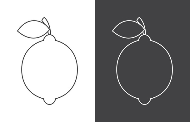 Zitronenzeichen-Symbol auf weißem und grauem Hintergrund - Vektor, Bild
