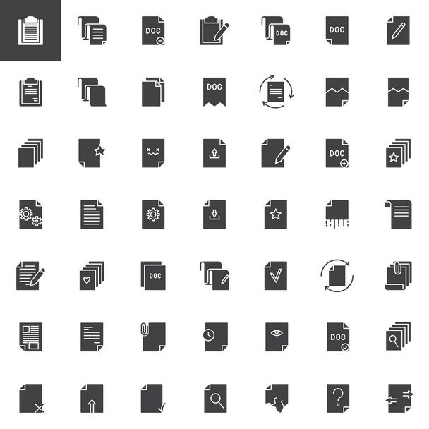 Documents and files vector icons set - Vector, afbeelding