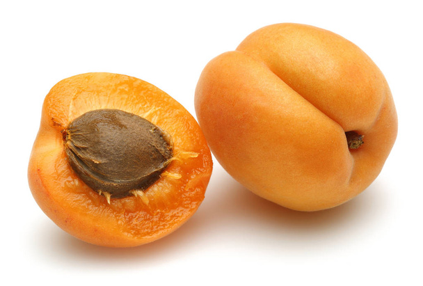 Fresh apricot fruits isolated on white - Photo, Image