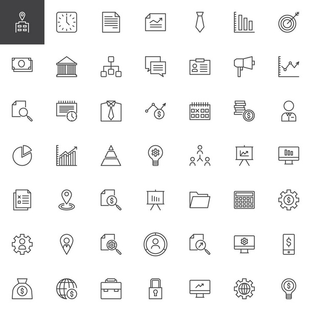 Business outline icons set - Vektor, kép