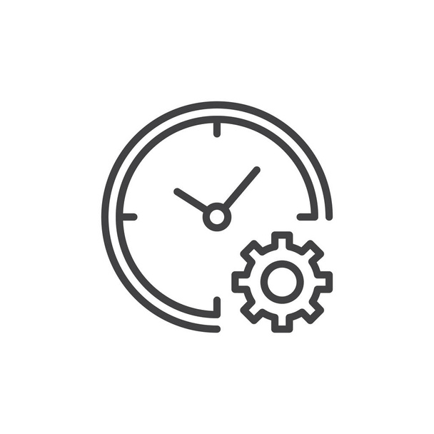 Time Management outline icon - Wektor, obraz