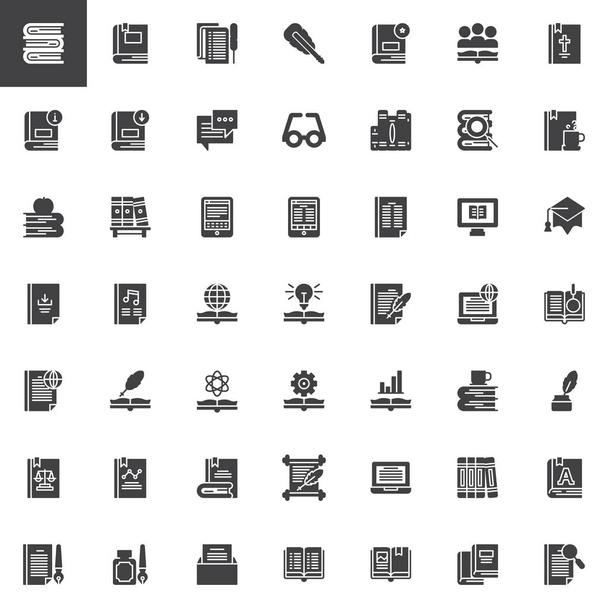 Literature books vector icons set - Вектор,изображение