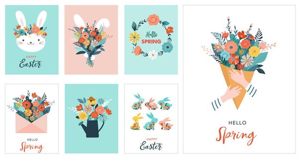 Mutlu Paskalya vektör çizim, tebrik kartı, poster - Vektör, Görsel