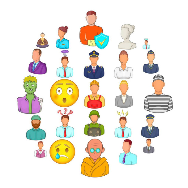 Conjunto de iconos de población, estilo de dibujos animados
 - Vector, imagen