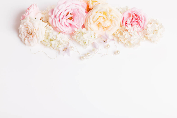 Sweet color fabric roses in soft style for background - Photo, Image