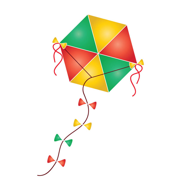 kleurrijke kite vectorillustratie - traditionele Griekse schone maandag kite  - Vector, afbeelding