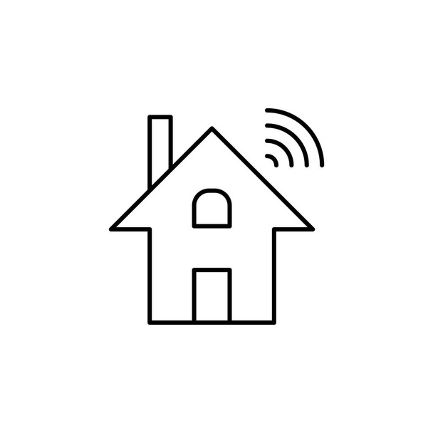 Robotique dominotique Accueil wi-fi icône contour. Signes et symboles peuvent être utilisés pour le web, logo, application mobile, UI, UX
 - Vecteur, image