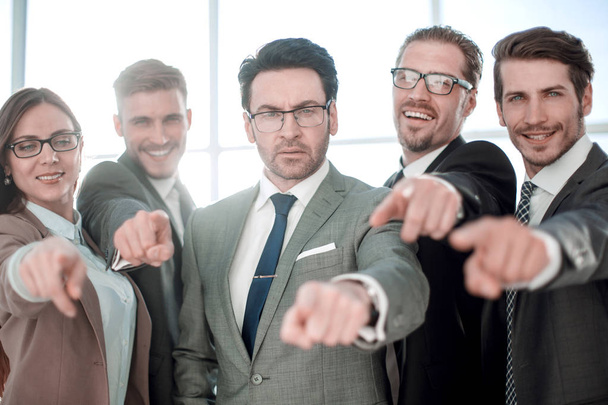 Smiling Diverse Business Team Pointing at You - Фото, изображение