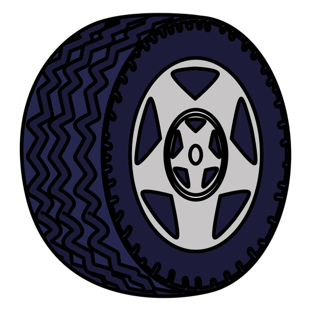 タイヤの車のホイールのアイコン - ベクター画像