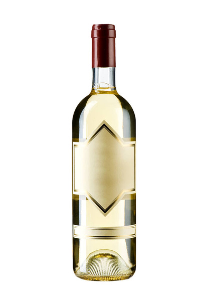 botella de vino aislado en blanco - Foto, imagen