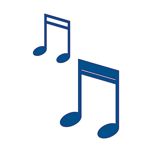 Musiikki muistiinpanot symboli sininen viiva
 - Vektori, kuva