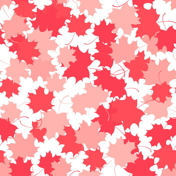 Seamless background with red maple leaves. - Vector, Image