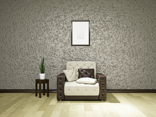 woonkamer met leunstoel - Foto, afbeelding