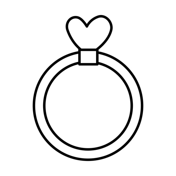 ring with heart love - Vector, Image
