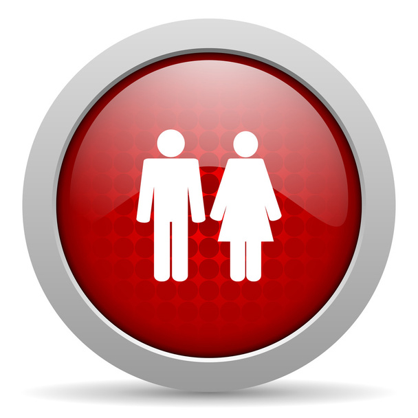 couple red circle web glossy icon - Fotografie, Obrázek