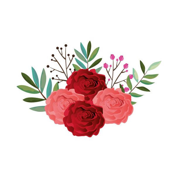 ikona ozdoba piękny krzew róży - Wektor, obraz