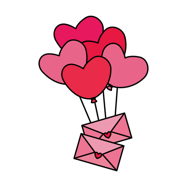 ballons de fête en forme de coeur avec enveloppes
 - Vecteur, image