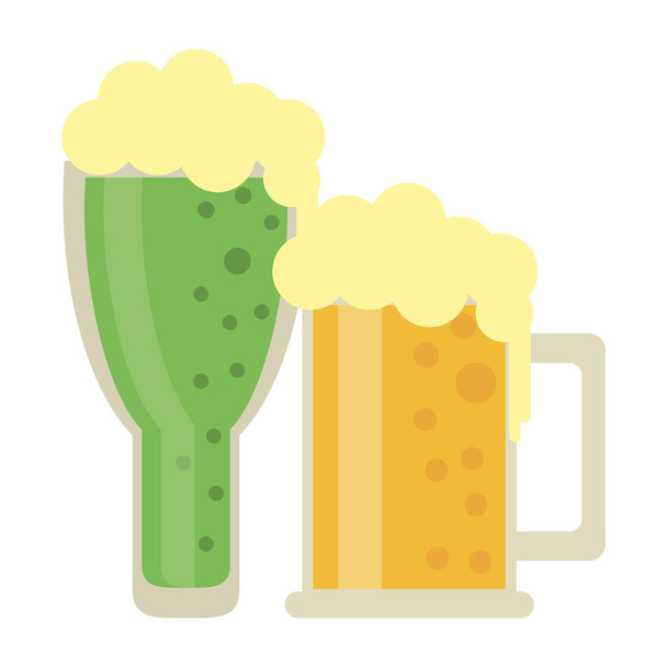 Cervezas en tazas
 - Vector, Imagen