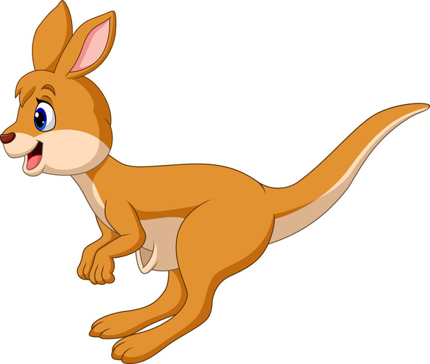 Vectorillustratie van Cartoon springen Kangaroo geïsoleerd op witte achtergrond - Vector, afbeelding
