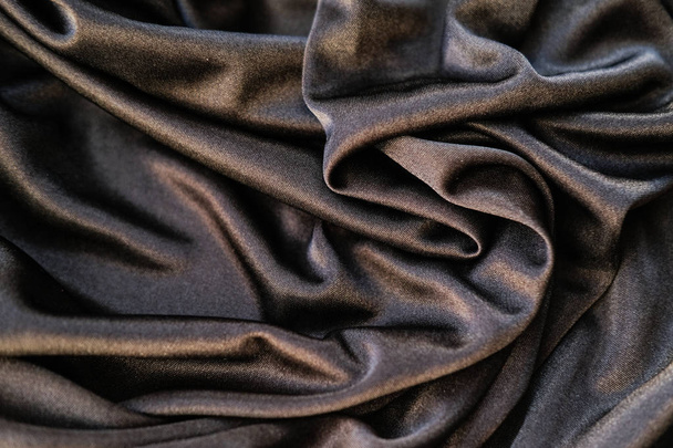 Fabric zlaté vlny - materiál pro pozadí a textury. Blízko u - Fotografie, Obrázek