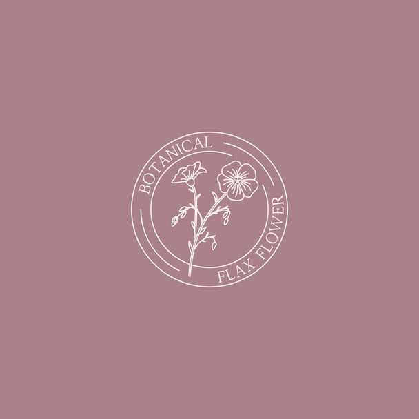 logotipo da flor de linho
 - Vetor, Imagem