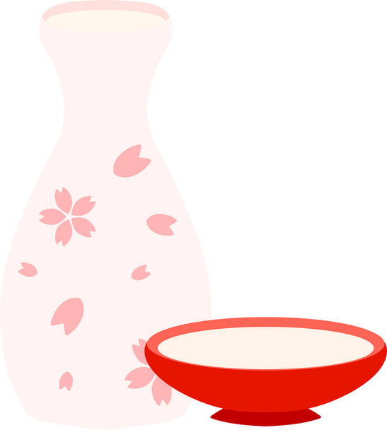 発酵米から作られた甘い飲み物 - ベクター画像
