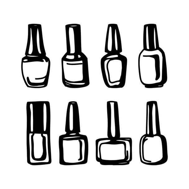 Nagellak flessen set - Vector, afbeelding