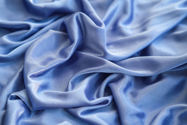 Fale tkaniny niebieski - materiał dla tła i tekstury. - Zdjęcie, obraz