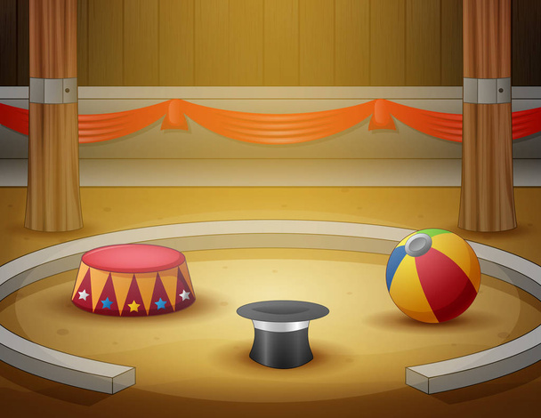 Cartoon circus arena indoor area - Vector, Image