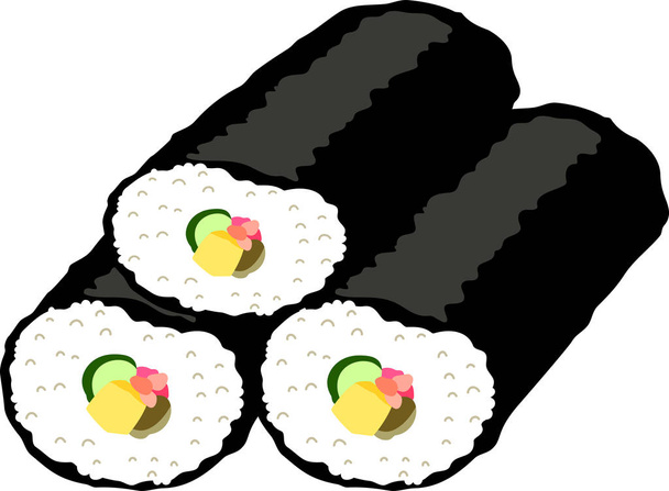 Elegante Eho-maki sushi roll - Vector, afbeelding