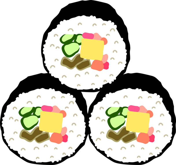 Elegant Japanese Eho-maki sushi roll - Vector, Image