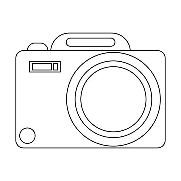 黒と白のビンテージ写真カメラ シンボル - ベクター画像