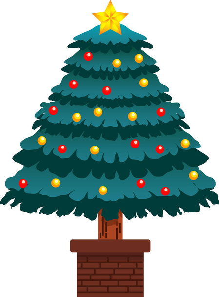 Ricamente decorado era el árbol de Navidad
 - Vector, Imagen