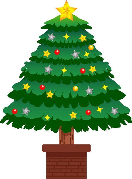 Luxusně vyzdobený vánoční strom - Vektor, obrázek