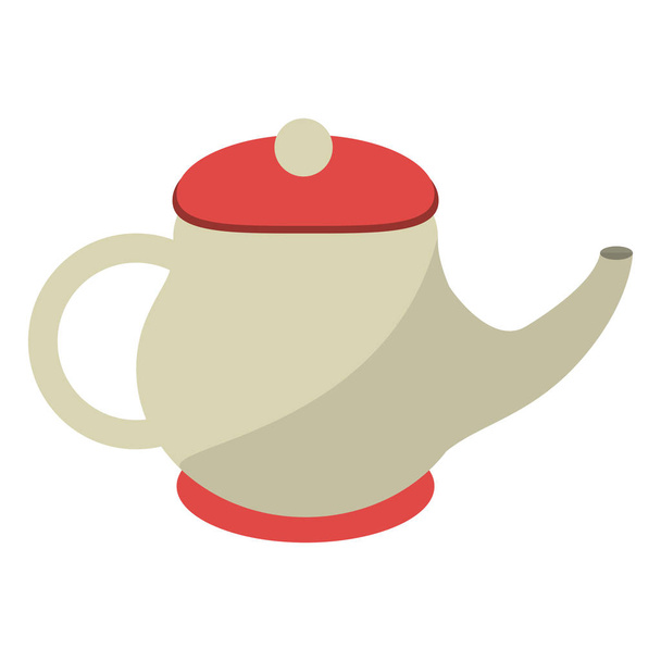 porcelain teapot utensil - Vector, Imagen