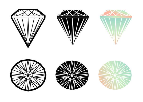 ダイヤモンドのベクトルを設定 - ベクター画像