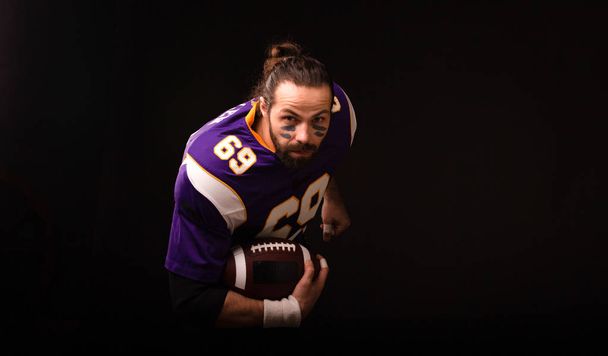 Close up portrait of American Football Player - Photo, image