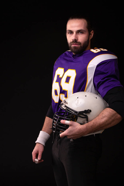 Close up portrait of American Football Player - Photo, image