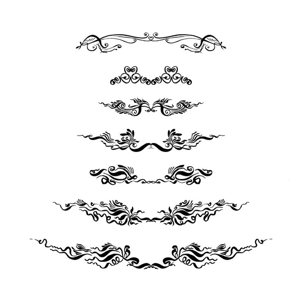 set of decorative text dividers. hand-drawn - Vector, Image