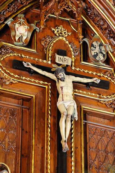 Jesus on the cross in a church - Valokuva, kuva