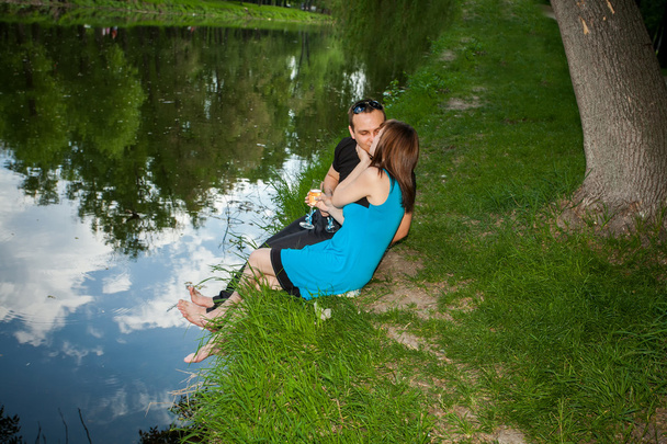 Young couple in love outdoor - Fotó, kép