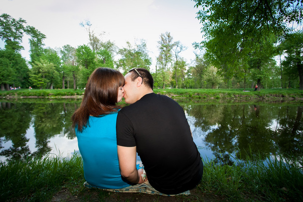 Young couple in love outdoor - Fotoğraf, Görsel