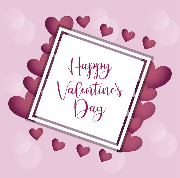 valentines day card with hearts - Vector, imagen