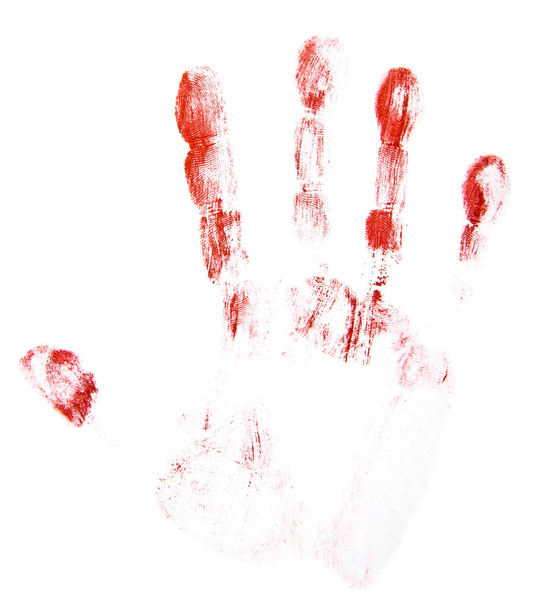 červená prst tiskne izolované na bílém pozadí - Fotografie, Obrázek